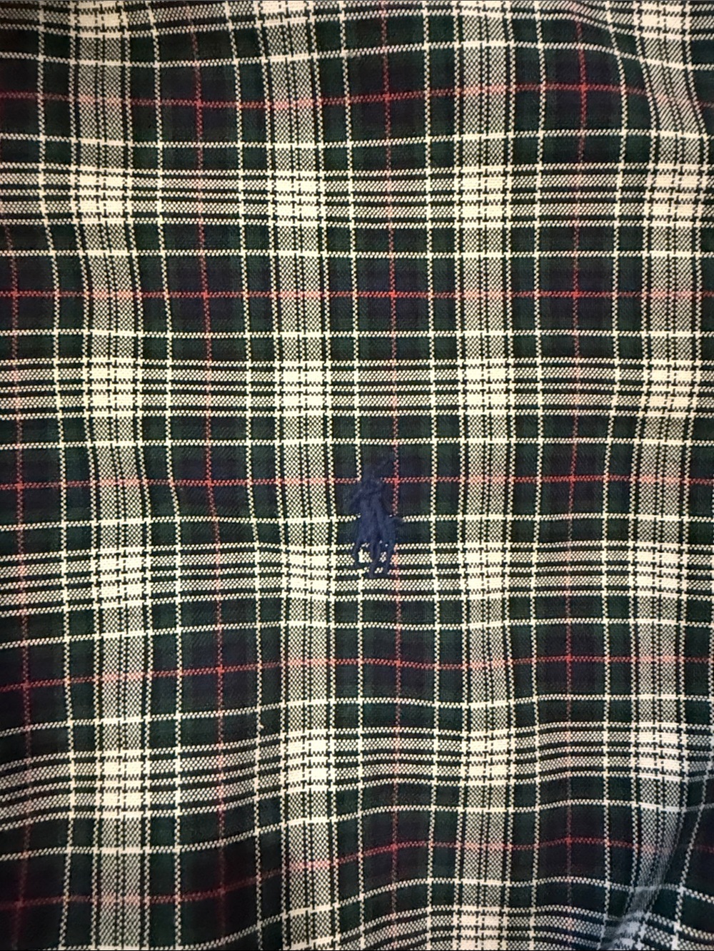 Upcycled Ralph Lauren Plaid Ruffle-Collar Button-Down Shirt - size large - Picture 4 of 9